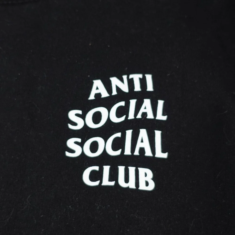 Anti Social Club Sweatshirt Men's Large Black Kkoch Butterfly Blossom ASSC Crew - Picture 3 of 7